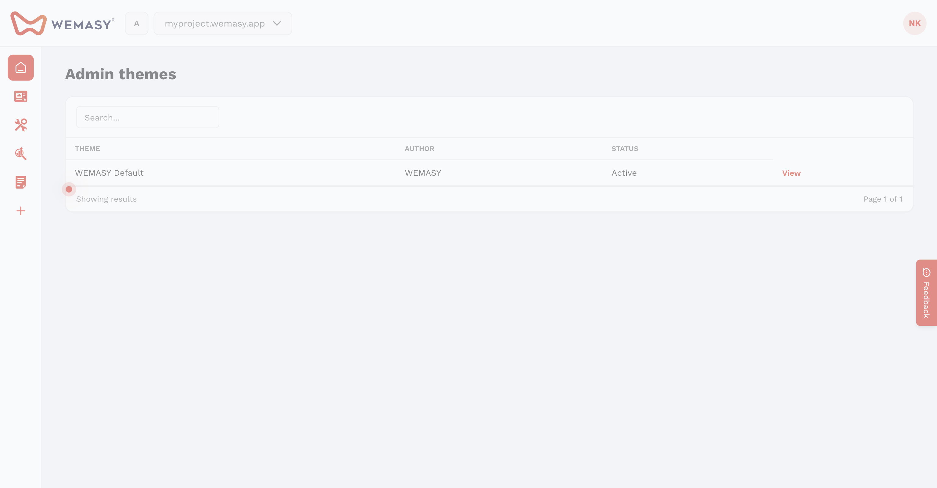 Website-Builder: Ein Theme installieren