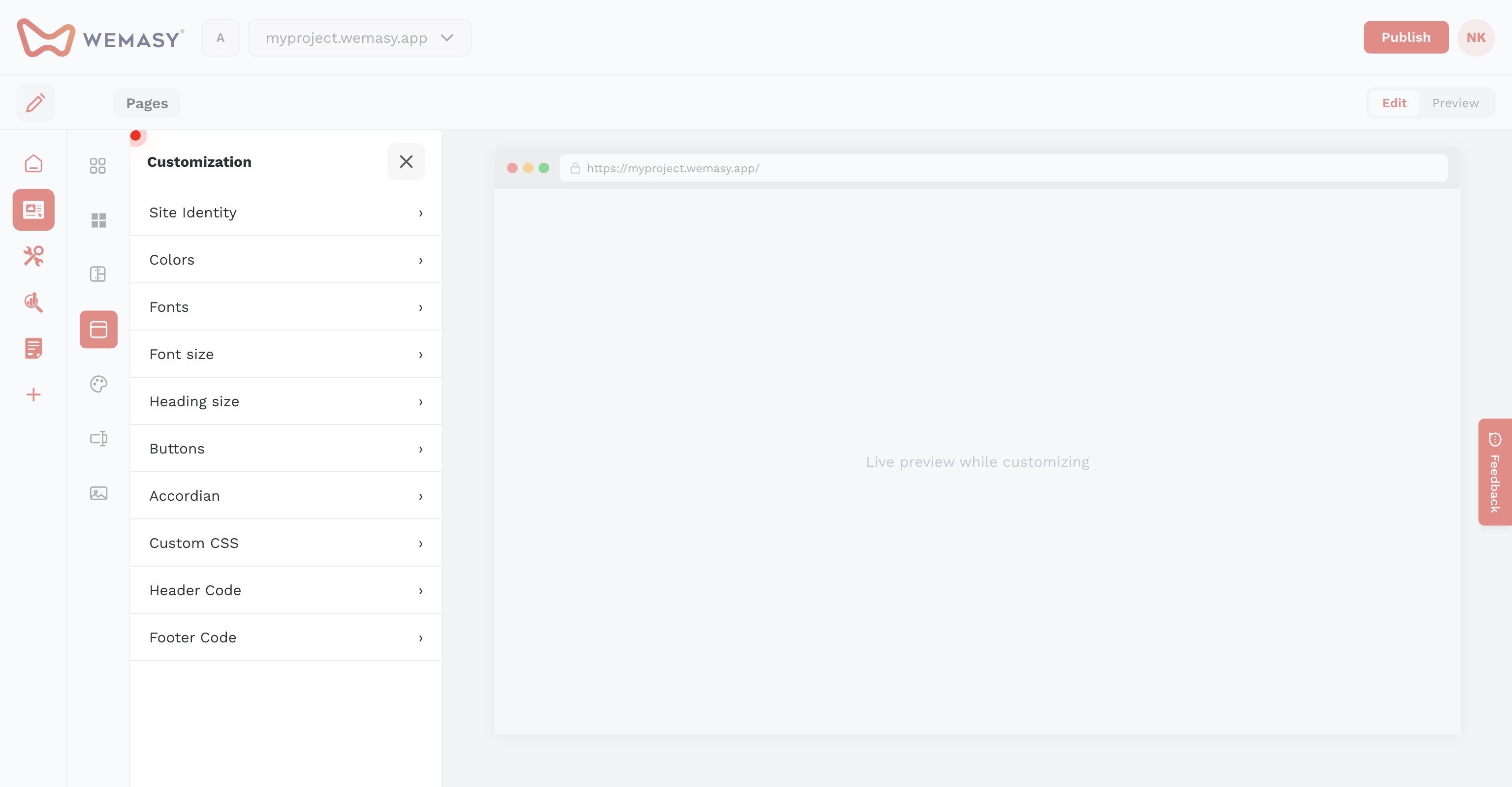 Website-Builder: Im Editor