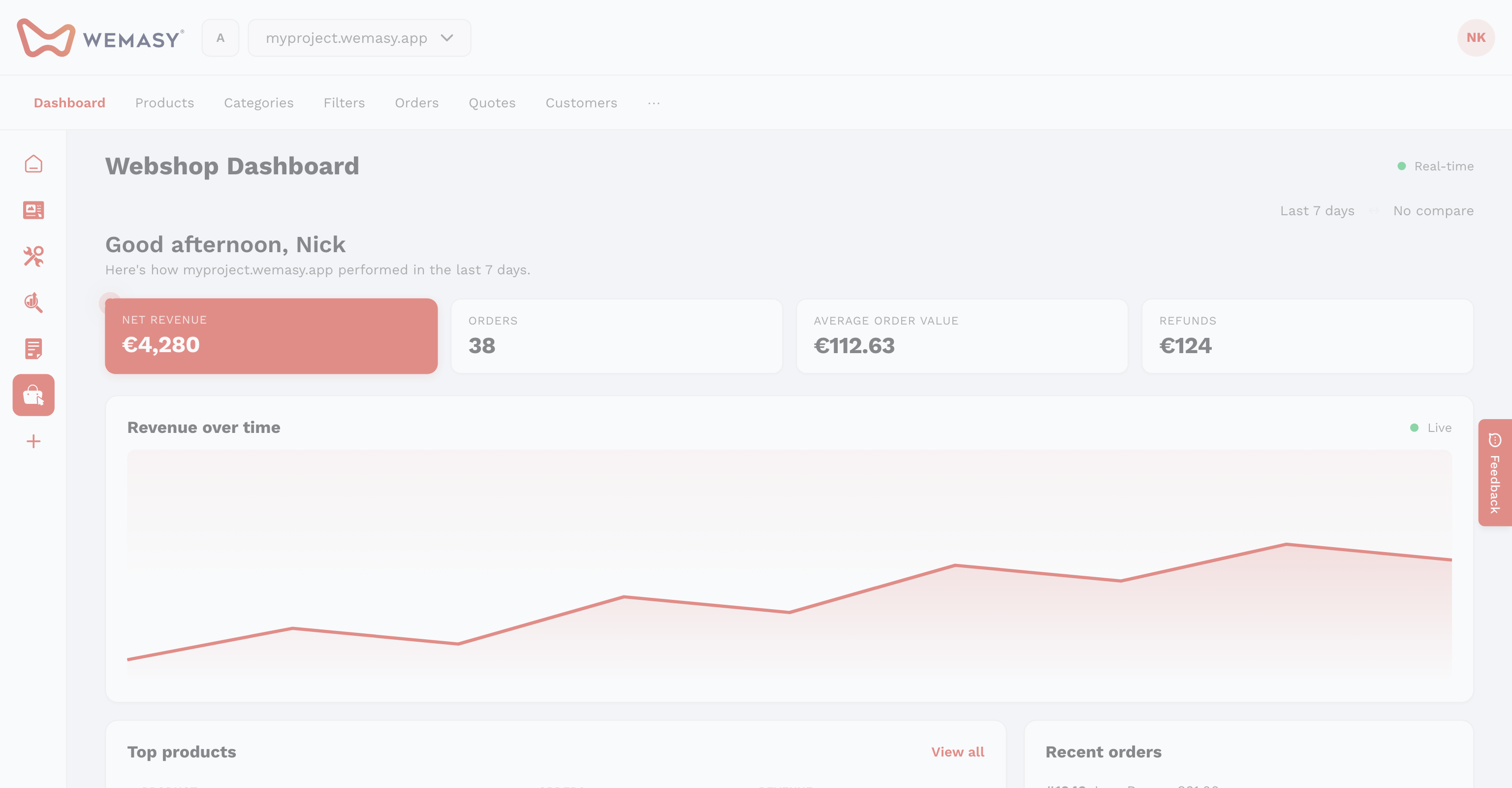 Onlineshop: Im Dashboard verfolgen
