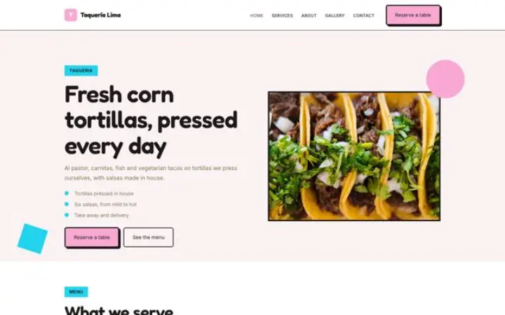 Website für Taquería