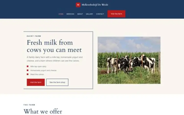 Website für Milchviehhof