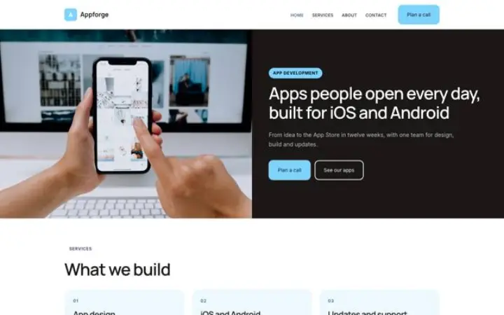 Beispiel für das Theme Appforge für App-Entwicklung