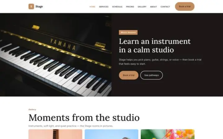 Website für Musikunterricht