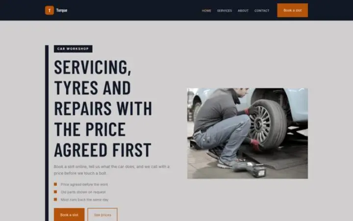 Website für Werkstatt
