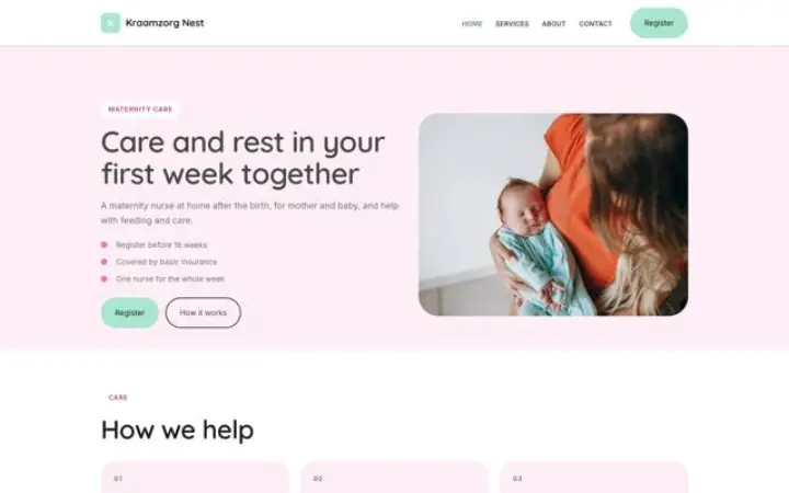 Website für Wochenbettbetreuung
