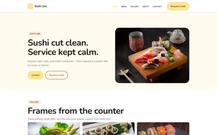 Website für Sushi