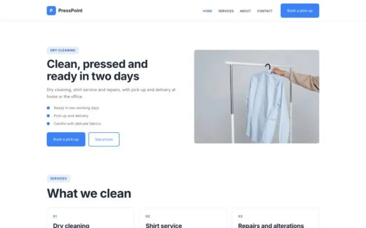 Website für Reinigung