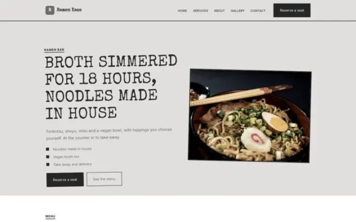 Website für Ramen-Bar