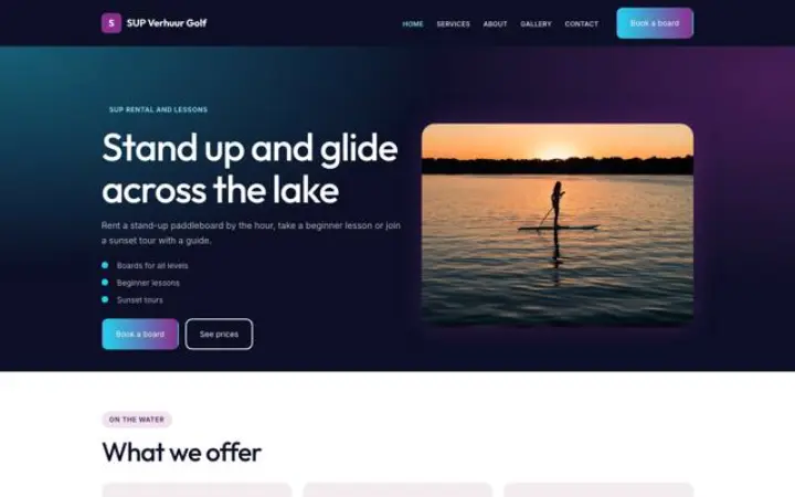 Website für SUP-Verleih