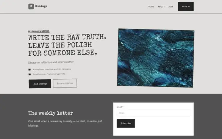 Website für Persönlicher Blog