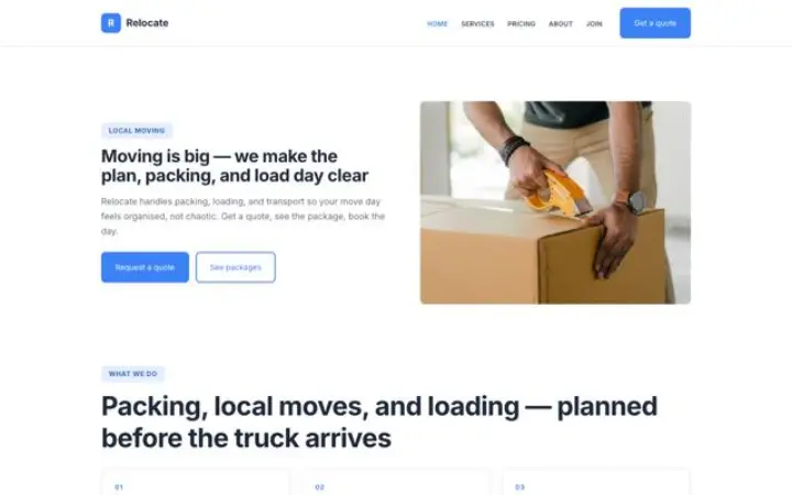 Website für Umzüge