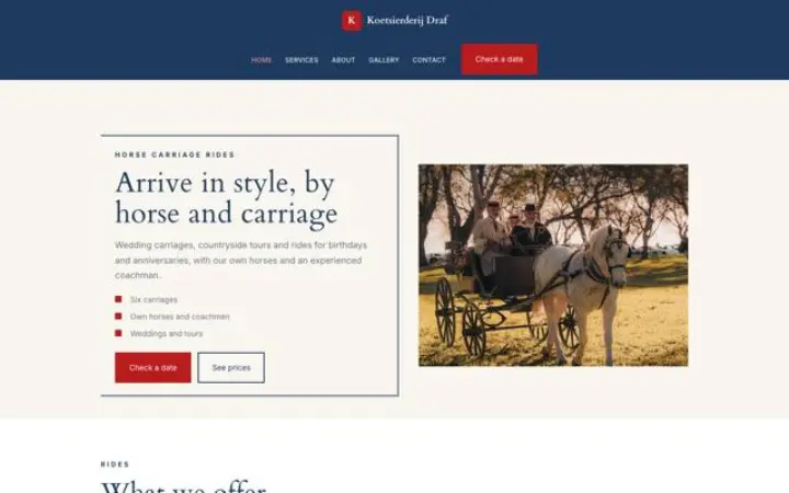 Website für Kutschfahrten