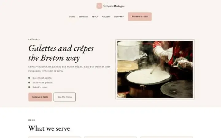 Website für Crêperie