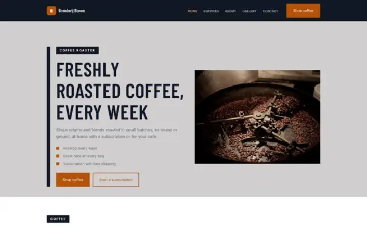 Website für Kaffeerösterei