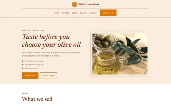 Website für Olivenölladen