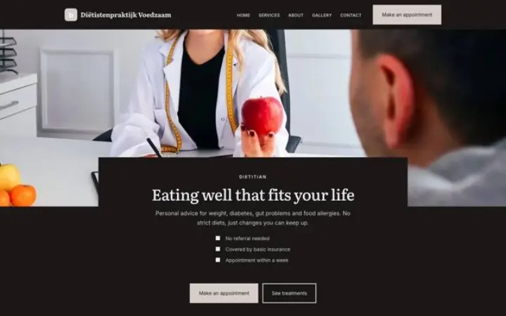 Website für Ernährungsberatung