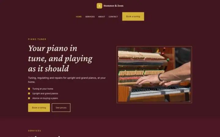 Website für Klavierstimmer