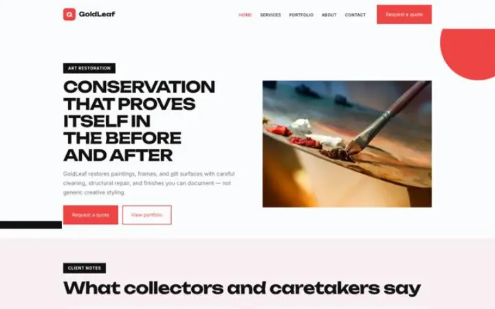 Website für Kunstrestaurierung