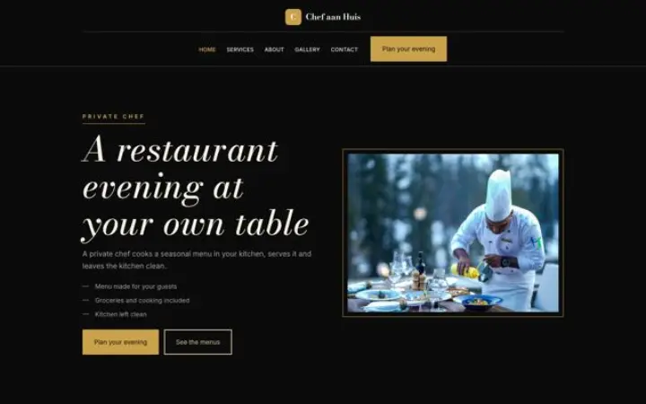 Website für Privatkoch