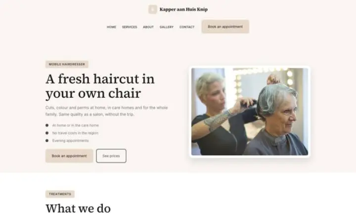 Website für Mobiler Friseurservice