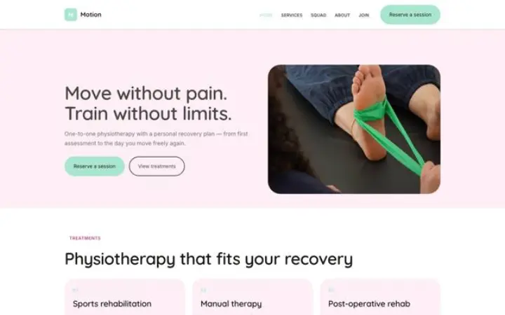 Website für Physiotherapie