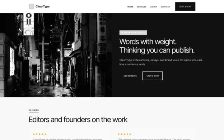 Website für Texte
