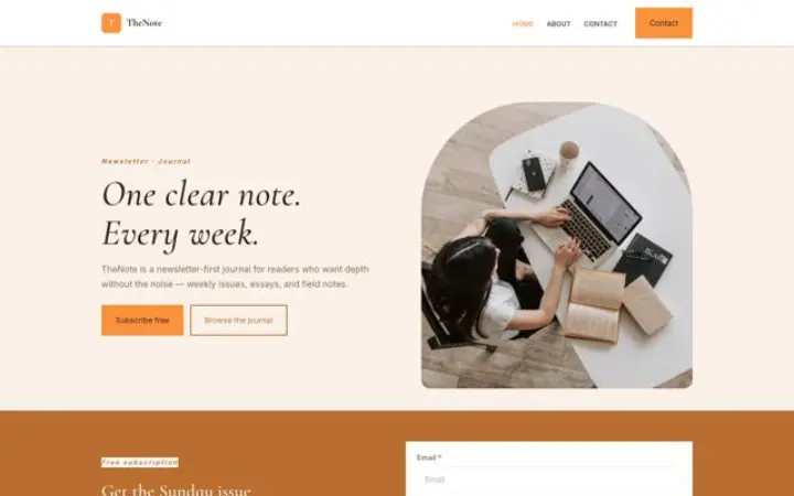 Website für Newsletter