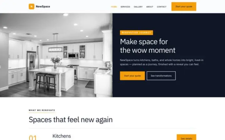 Website für Renovierung