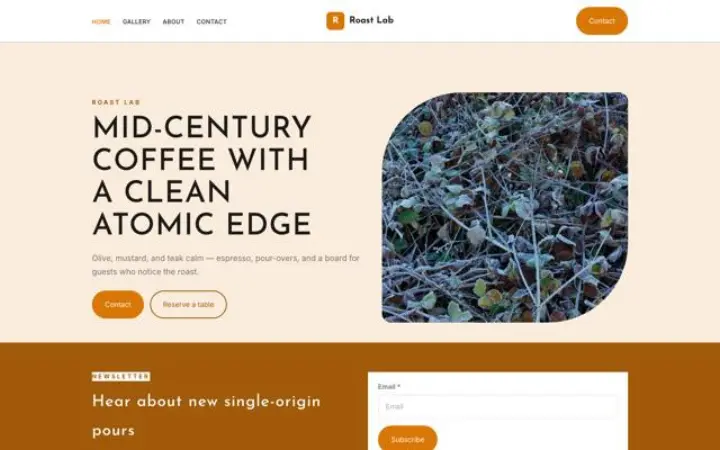 Website für Café