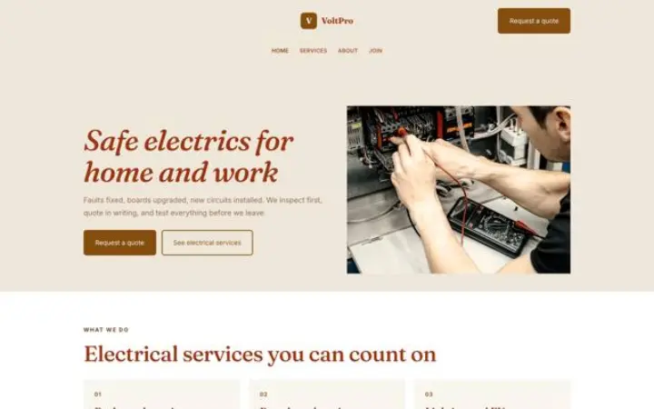 Website für Elektriker