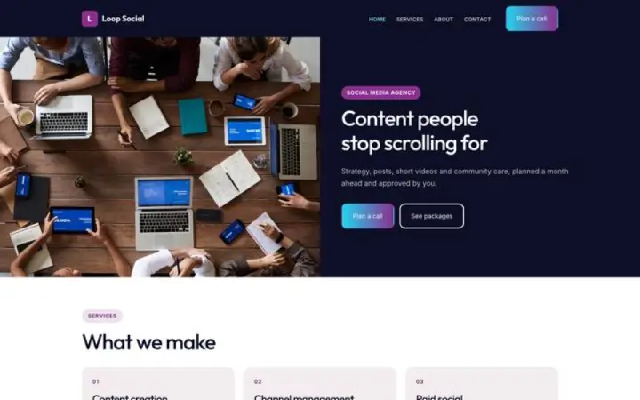 Website für Social-Media-Agentur
