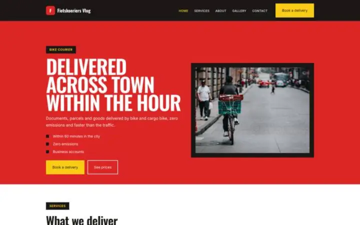 Website für Fahrradkurier