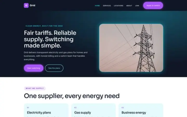 Website für Energie