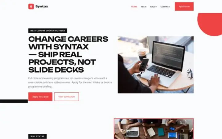 Beispiel für das Theme Syntax für Coding-Bootcamp