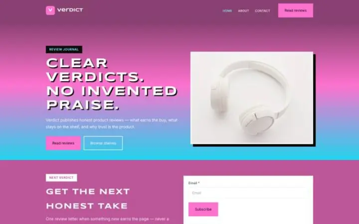Website für Testmagazin