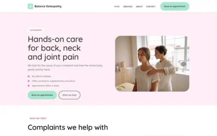 Website für Osteopathie