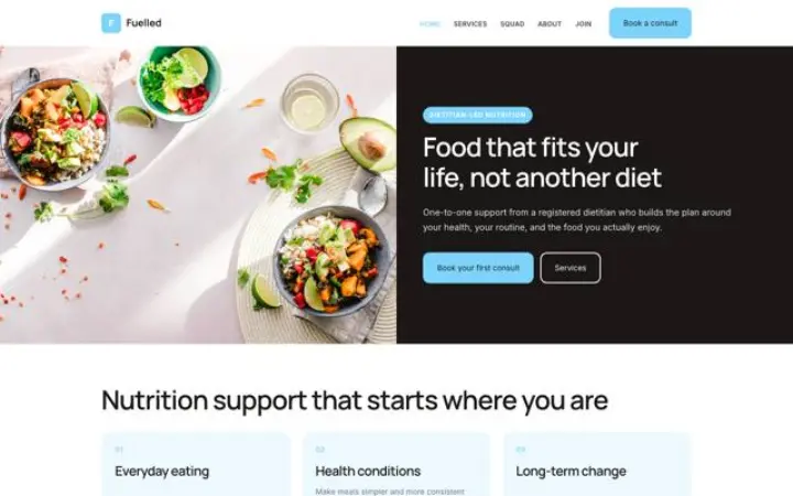 Website für Ernährungsberatung
