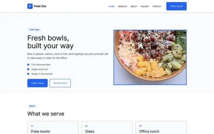 Website für Poke Bar