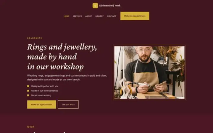 Website für Goldschmiede