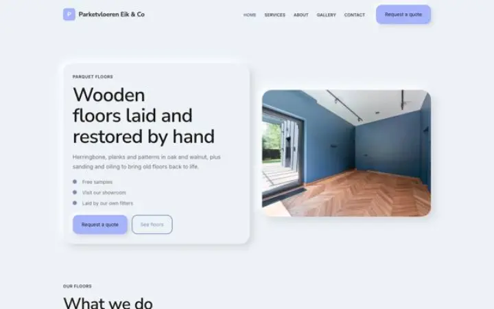 Website für Parkettverlegung