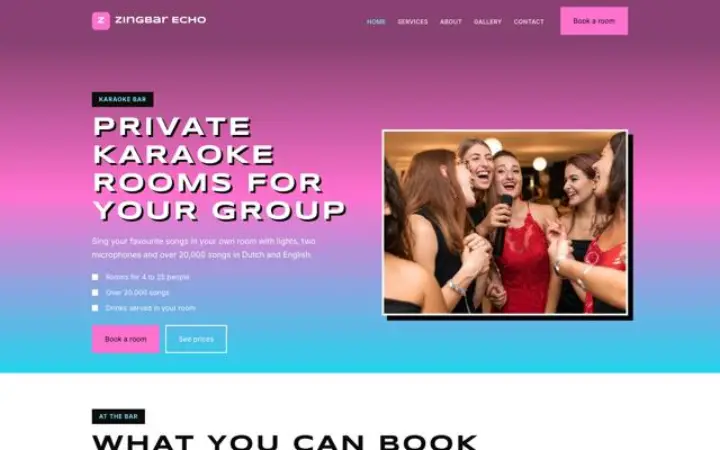 Website für Karaoke-Bar