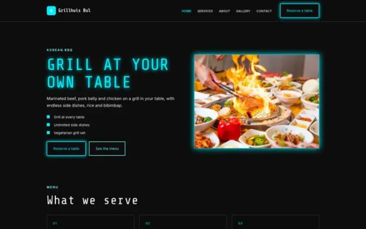 Website für Korean BBQ