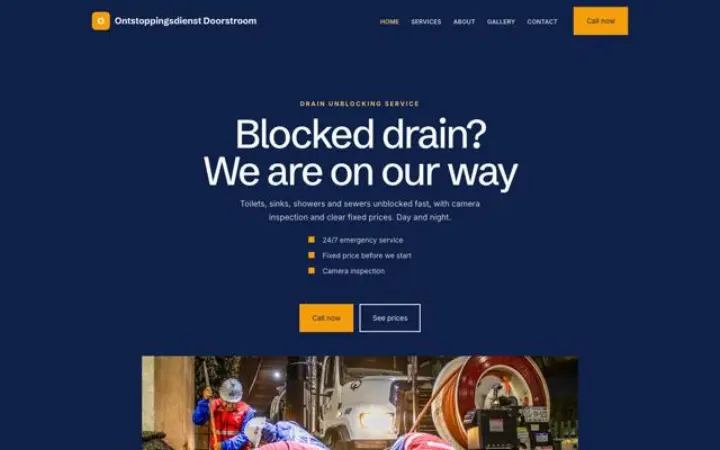 Website für Rohrreinigung