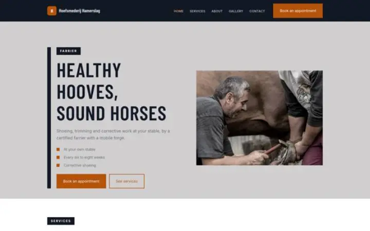 Website für Hufschmiede