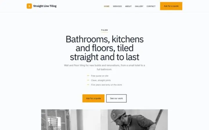 Website für Fliesenlegerbetrieb