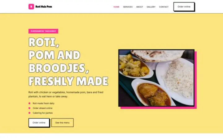 Website für Surinamischer Imbiss