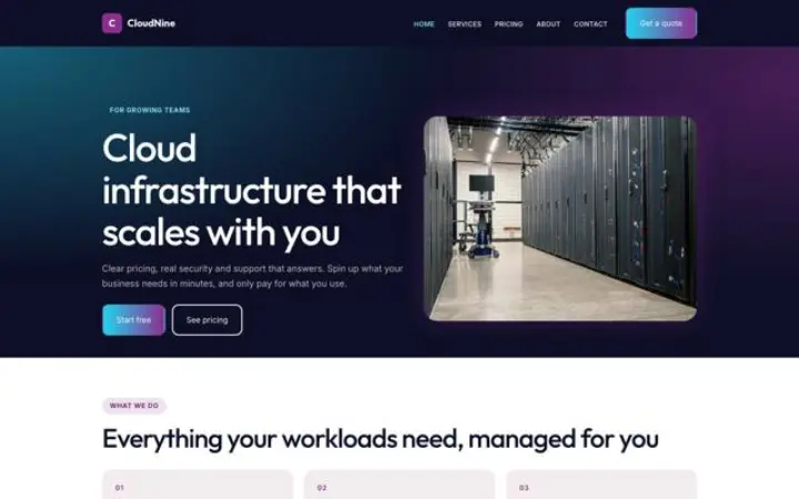 Beispiel für das Theme CloudNine für Cloud
