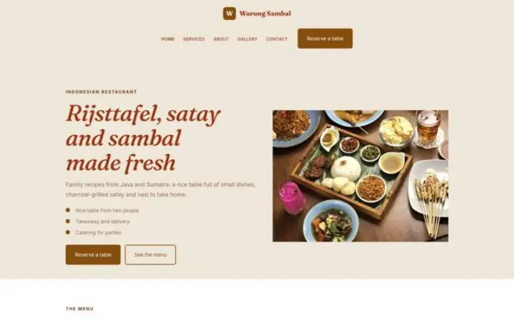 Website für Indonesisches Restaurant