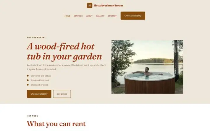 Website für Hot-Tub-Verleih